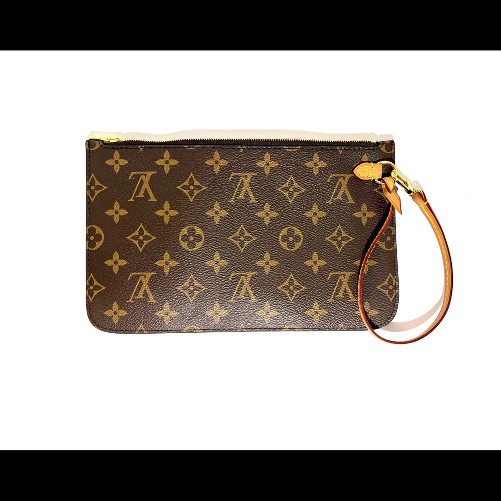 Authentic Louis Vuitton Neverfull MM POCHETTE Monogram Pouch wristlet clutch